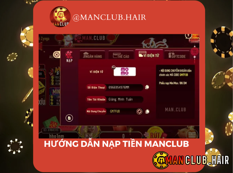 nạp tiền Manclub qua momo